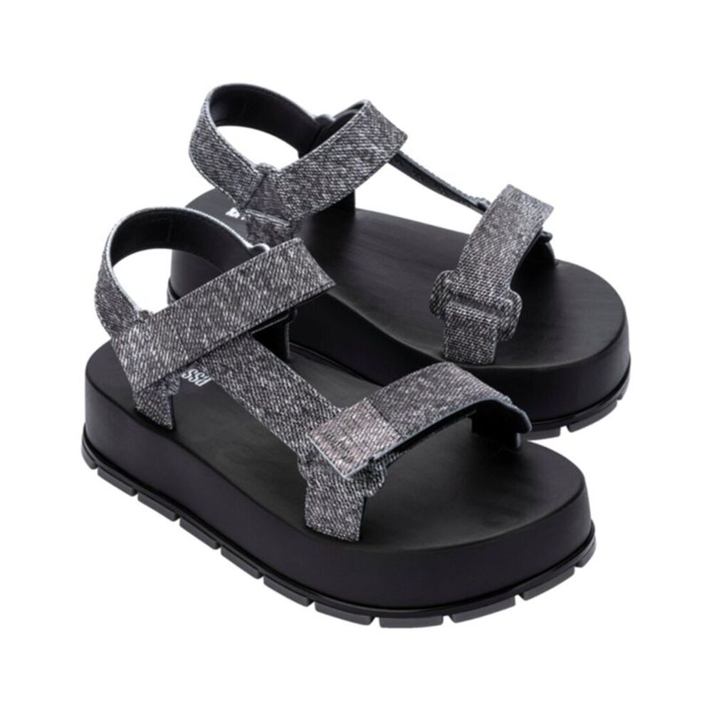 Melissa Shoes Flowing Denim Platform Shoe, Black